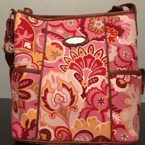 Spartina zipped tote pink floral